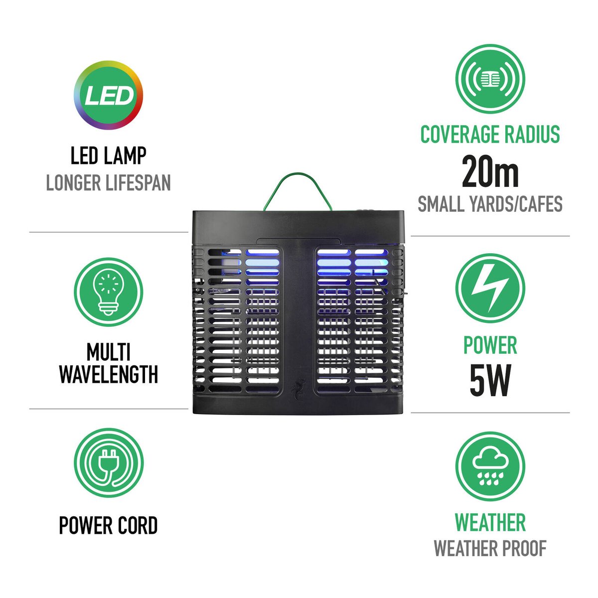 Gecko Small LED Slimline Zapper - 20m Coverage - Weatherproof - Low Maintenance - SuperSaverAU - view 2