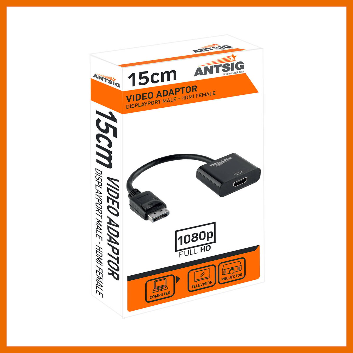 Antsig Display Port to HDMI Adaptor - 1080p - Aluminium - Compact Design - SuperSaverAU - view 4