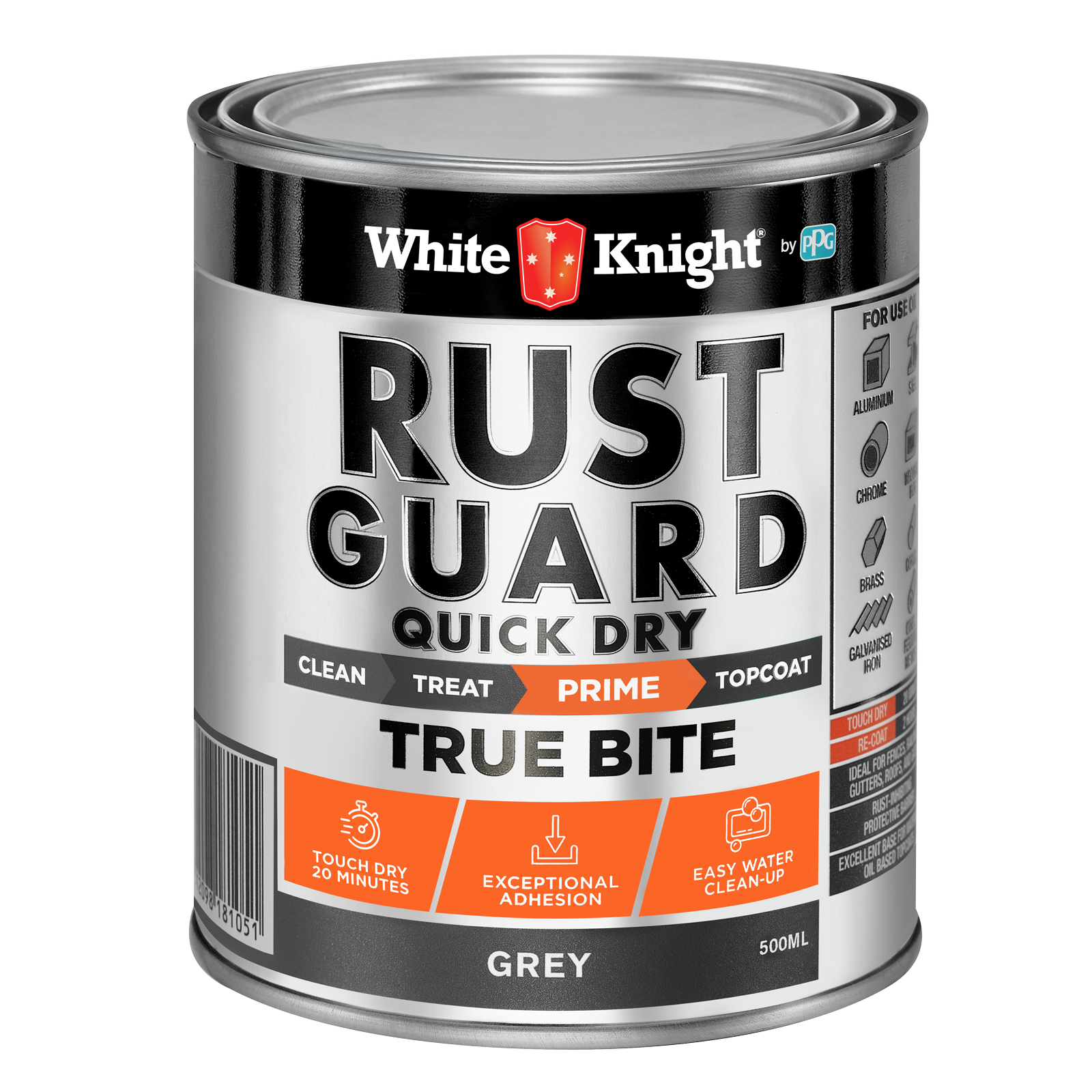 White Knight Rust Guard 500ml Grey Quick Dry True Bite Primer
