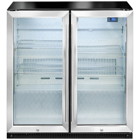 Artusi 190L outdoor beverage centre - stainless steel fascia, two heated triple glazed doors - AOF2SM5