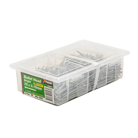 Paslode 75 x 3.15mm Bright Steel Bullet Head Nails - 2kg, 385 Pack
