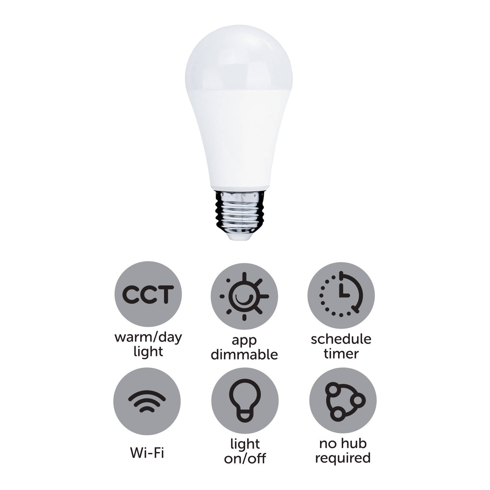 Arlec Grid Connect Smart E27 LED Globe 12W 1050lm CCT Colour Dimmable