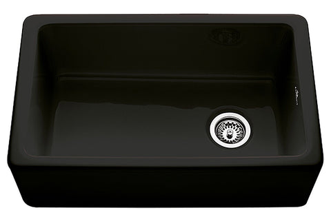 Abey Chambord Philippe II Single Bowl Undermount Sink - Ceramic Black Fireclay - 762mm Wide - PHILIPPE-2B