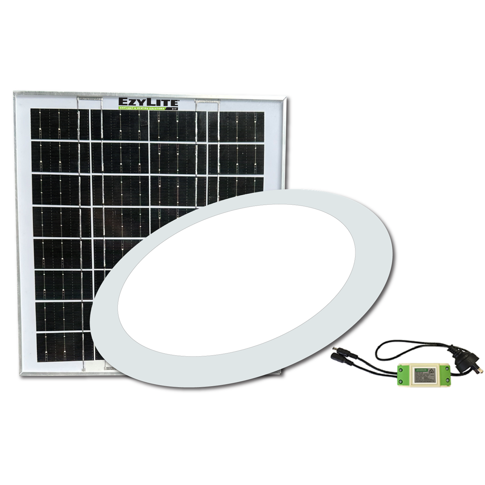 EzyLite 225mm Round Hybrid Solar Skylight Alternative EZSL225RH-Gen4 - Aluminium, DIY Flush Mount