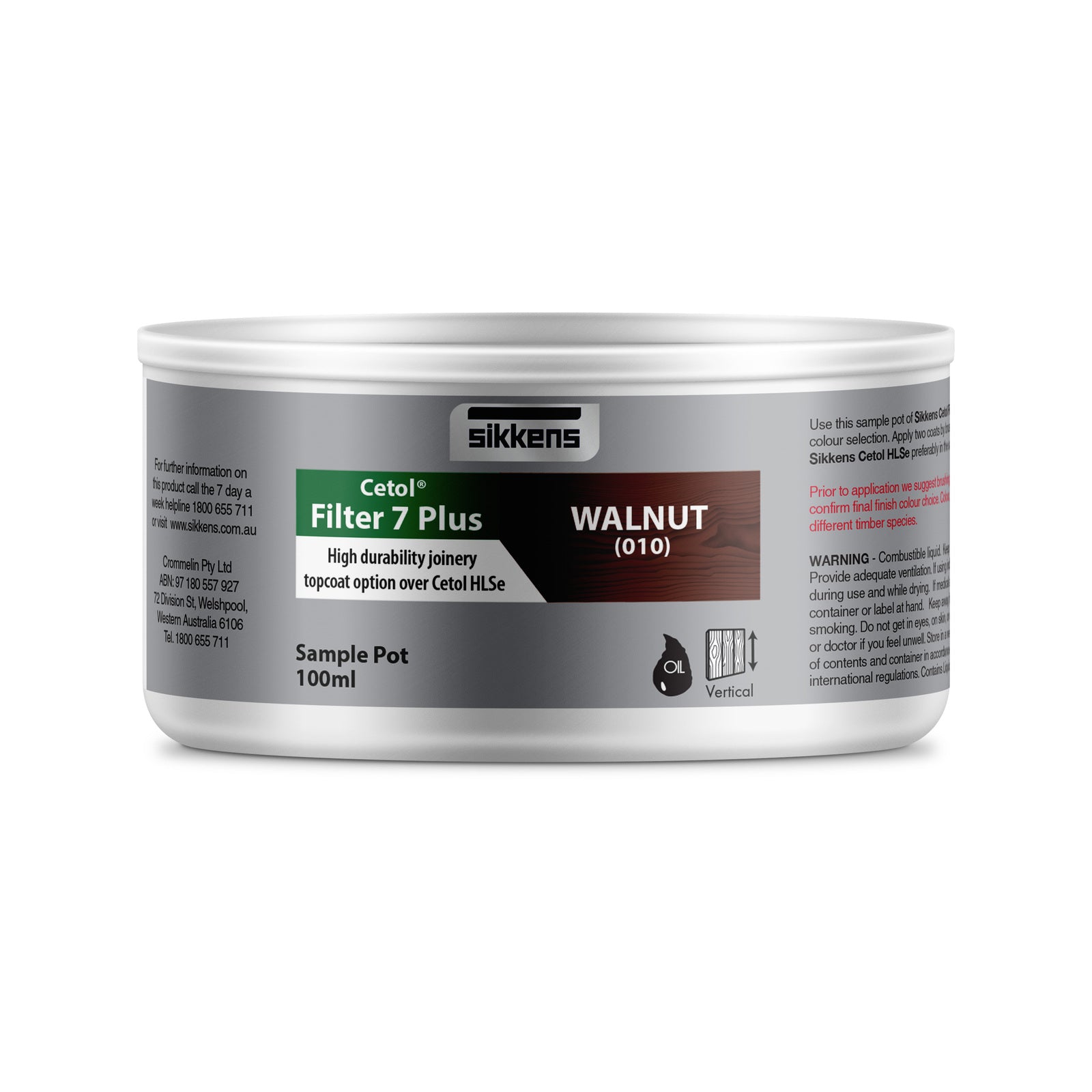 Sikkens Cetol Filter 7 Plus Oil-Based Timber Stain Walnut 100ml