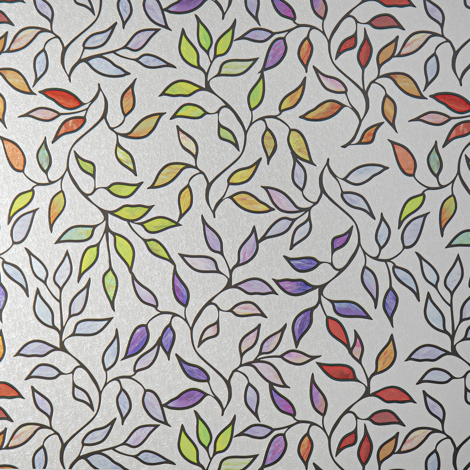 Pillar 0.9 x 2m Leaves Static Window Film, Adhesive-Free