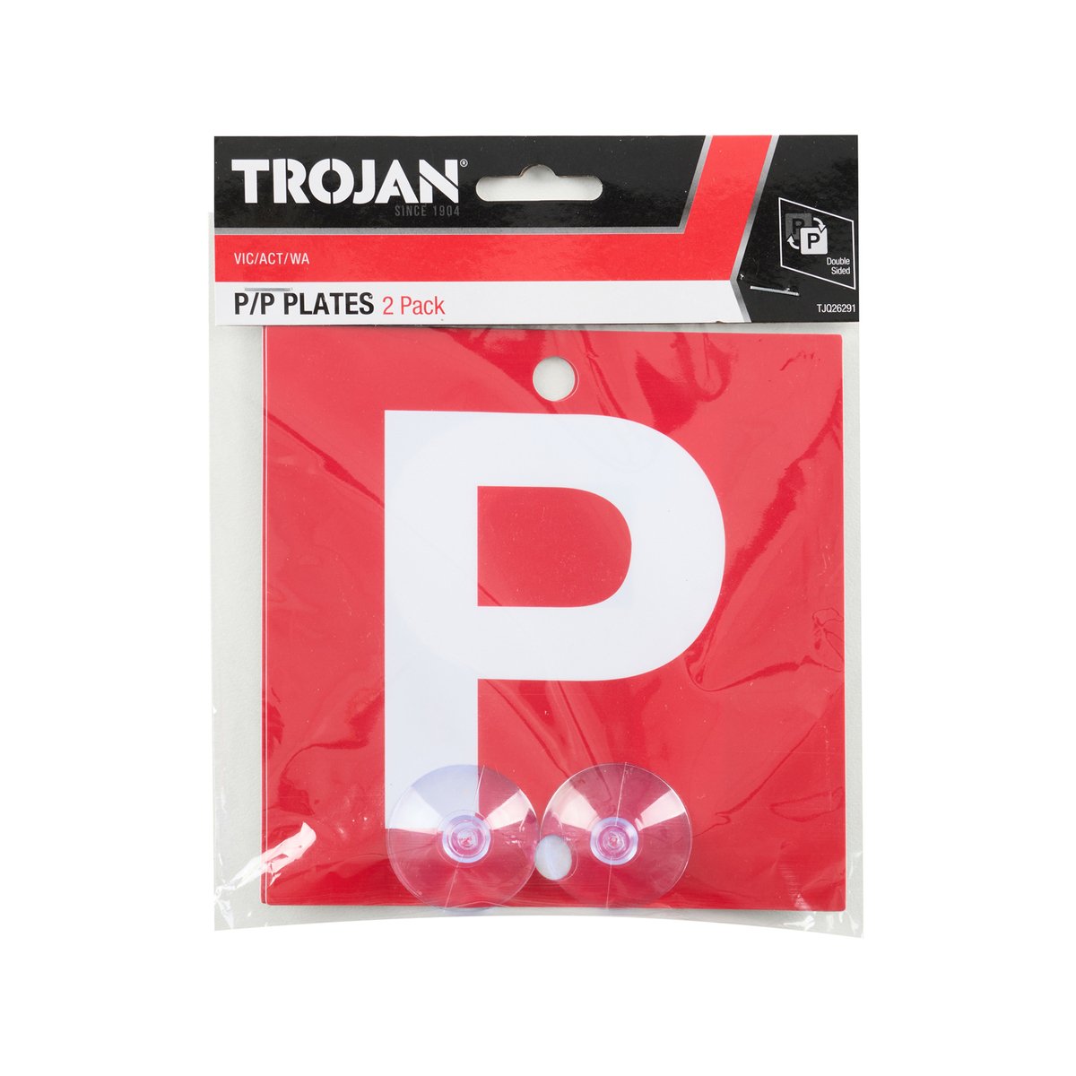 Trojan Green P Red P Plates - 2 Pack - 150mm x 50mm - VIC WA Compliance - SuperSaverAU - view 2