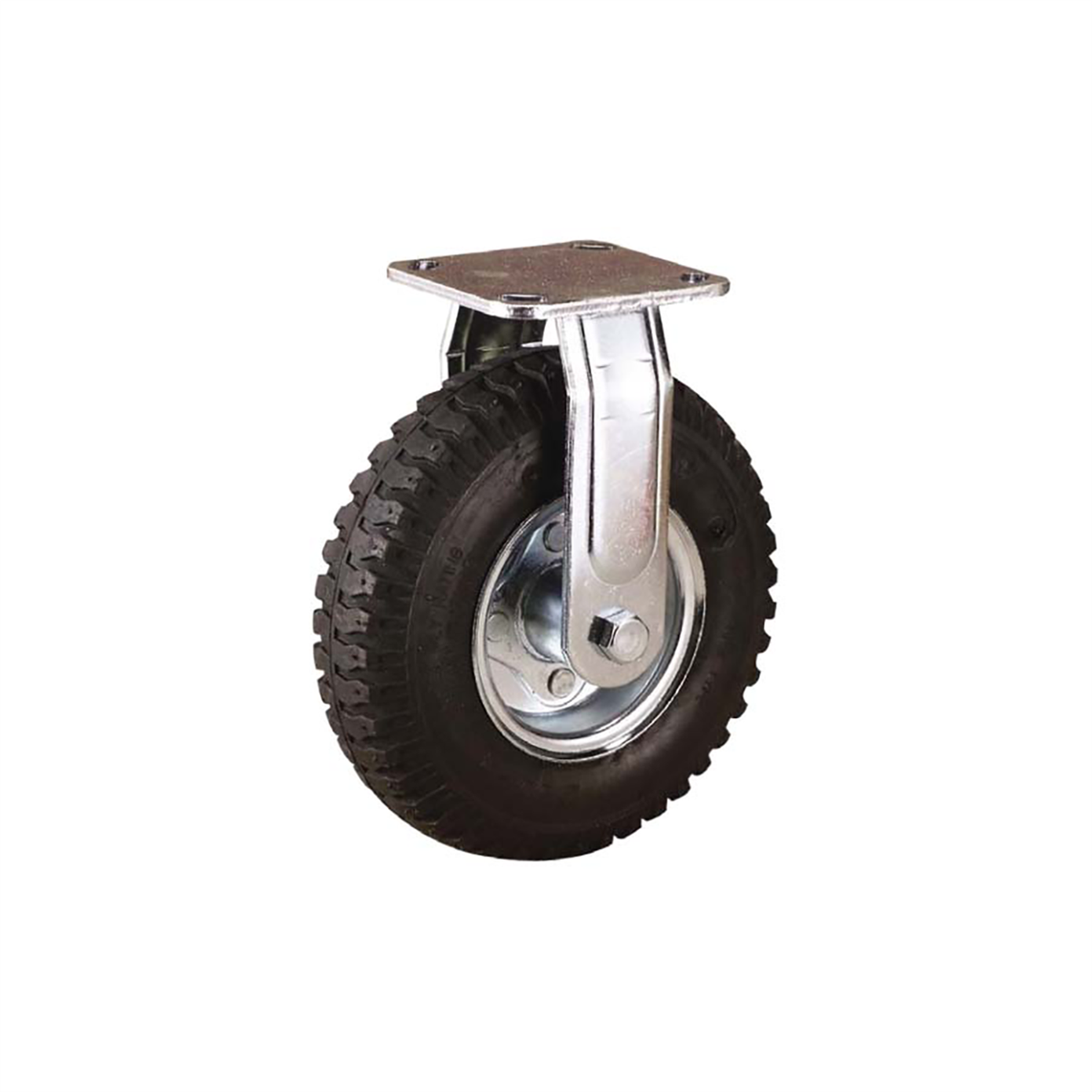 Easyroll 260mm Black Pneumatic Fixed Plate Castor 140kg