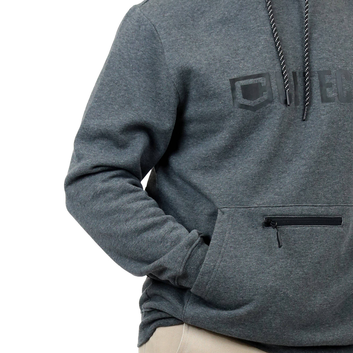 Citeco Charcoal Marle Hoodie - Cotton Polyester Brushed Fleece, Men's Large