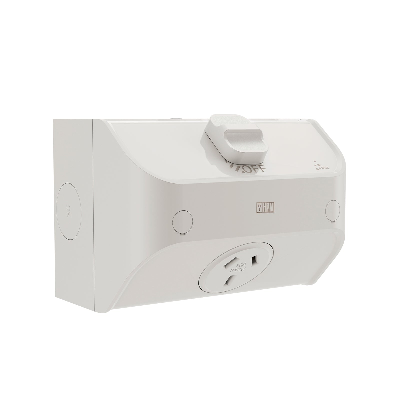 HPM Aqua 15A Single IP53 Surface Mount Powerpoint Mist Grey RWL787/15MG