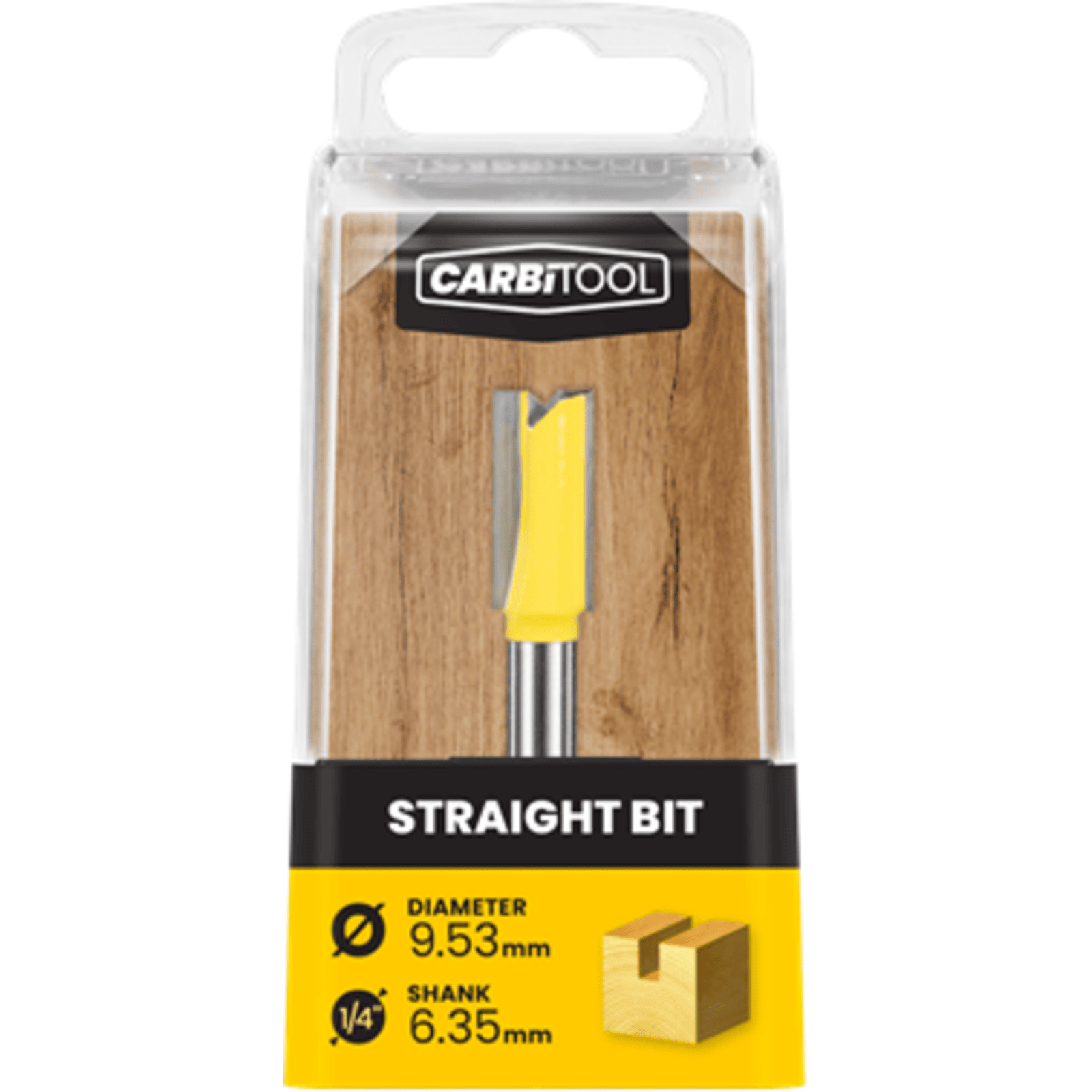 Carbitool 9.53mm TCT Straight Router Bit, Double Flute