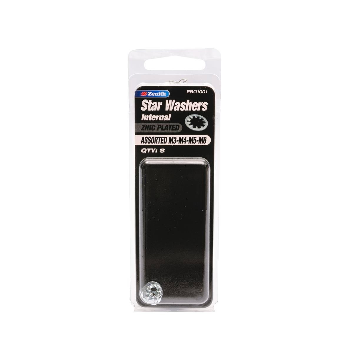 Zenith Star Washer 8 Pack M3-M6 Zinc Plated Steel Superior Locking - SuperSaverAU - view 1