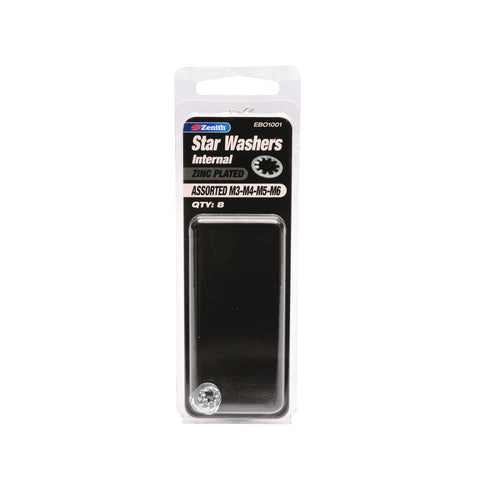 Zenith M3-M4-M5-M6 Zinc Plated Internal Star Washers - 8 Pack