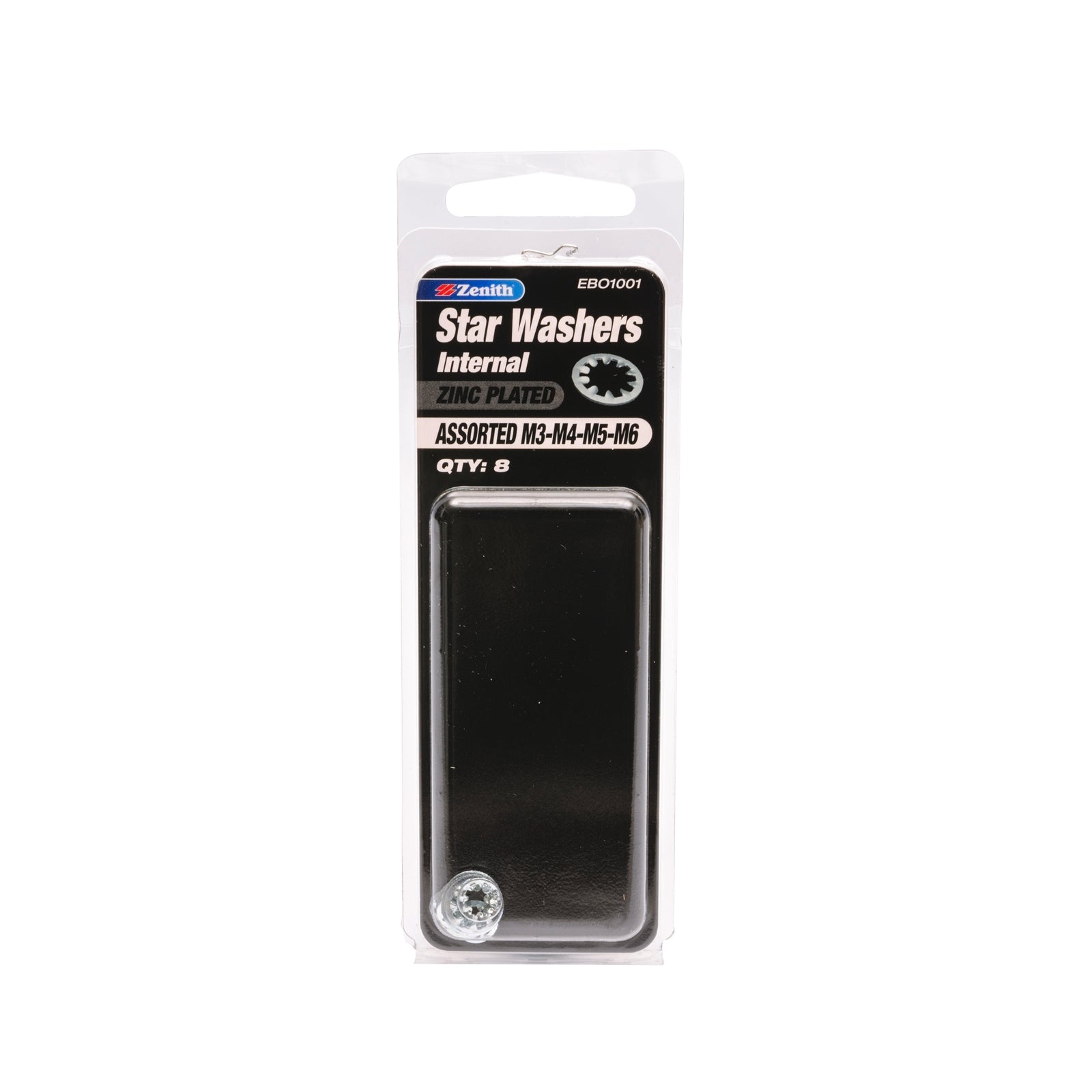 Zenith M3-M4-M5-M6 Zinc Plated Internal Star Washers - 8 Pack
