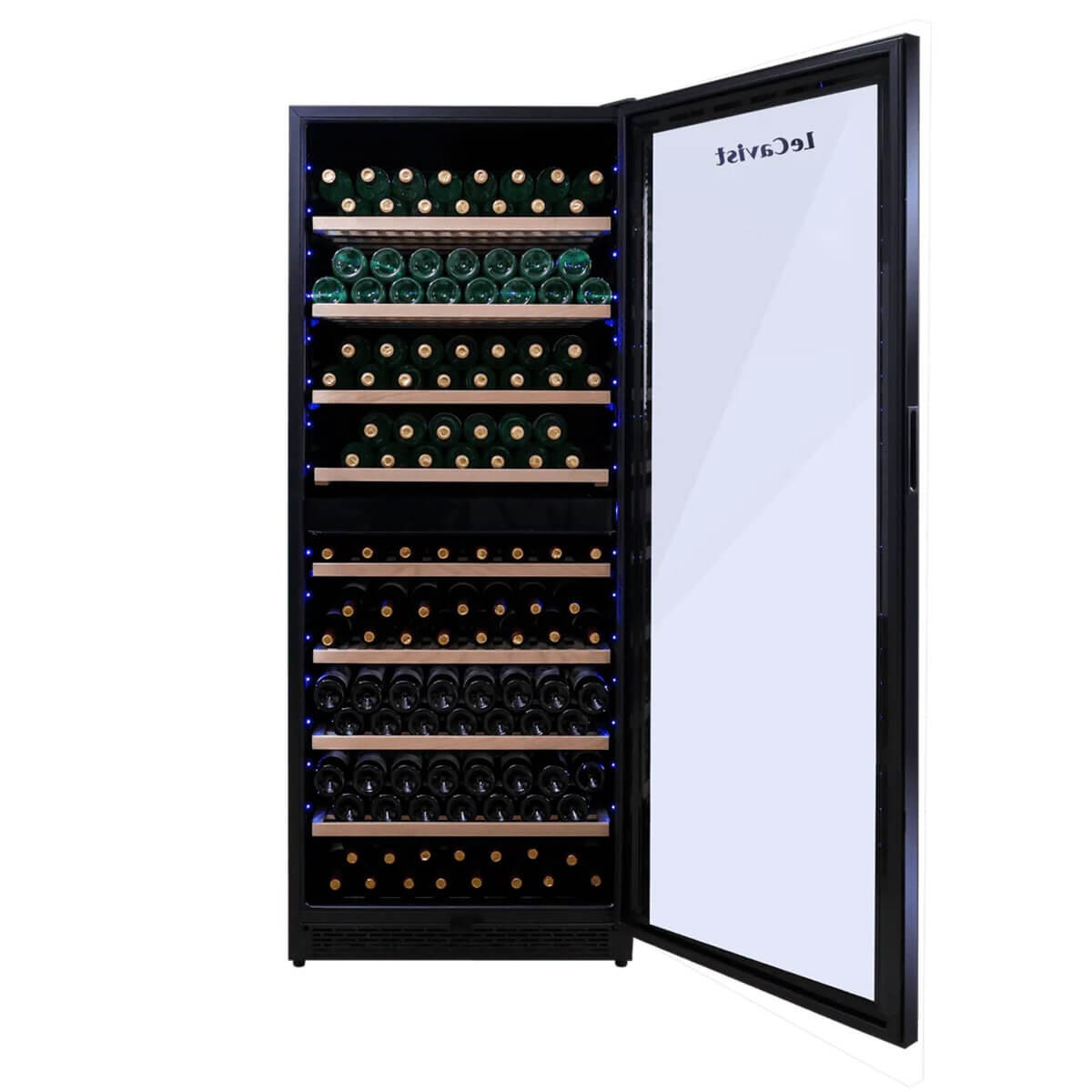 LeCavist Cuvee Rothschild 303 Bottle Dual Zone Wine Fridge - Black - 9 Wooden Shelves - LCS300VN2Z1D