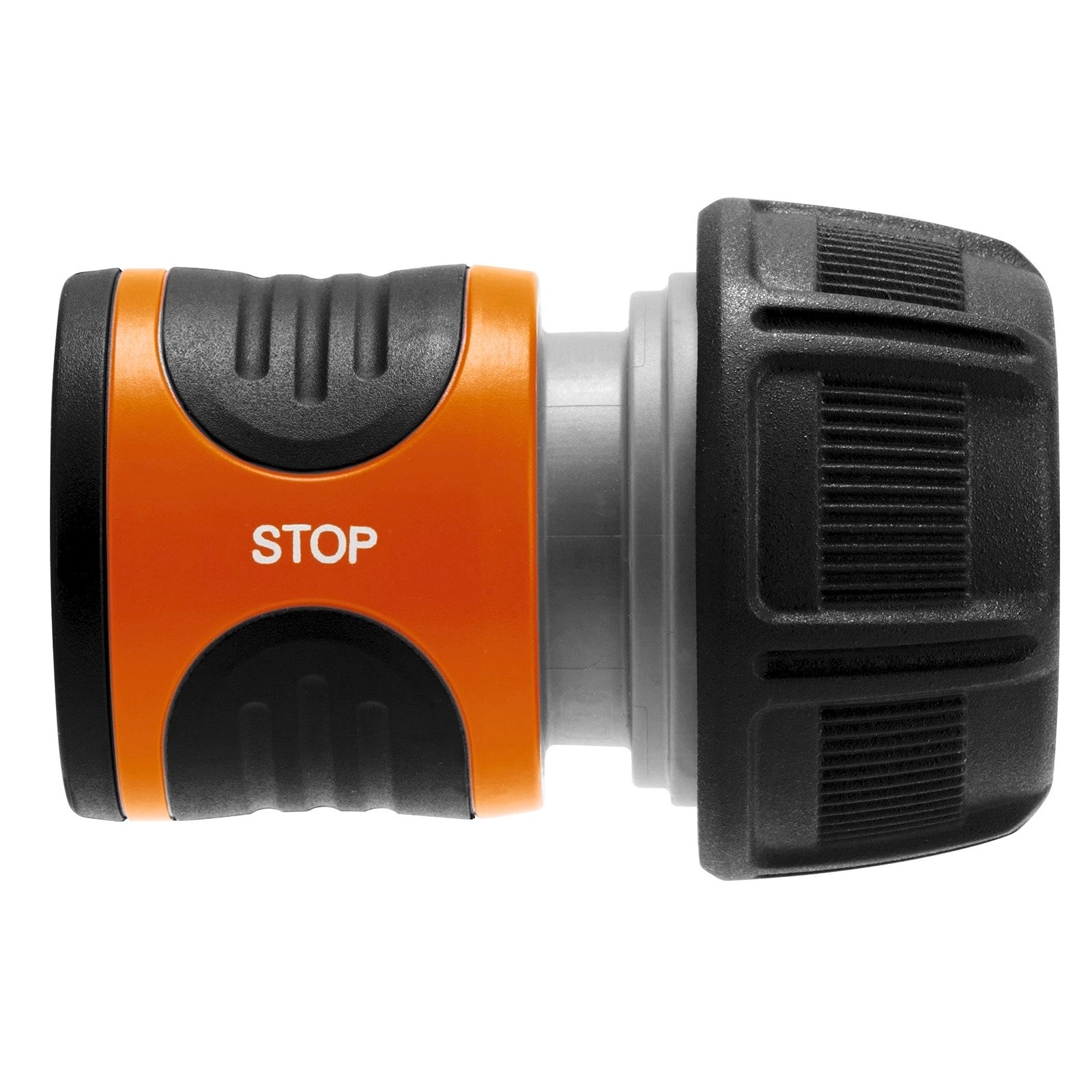 GARDENA 19mm Water Stop Hose Connector with Stop Valve - Soft Grip Plastic