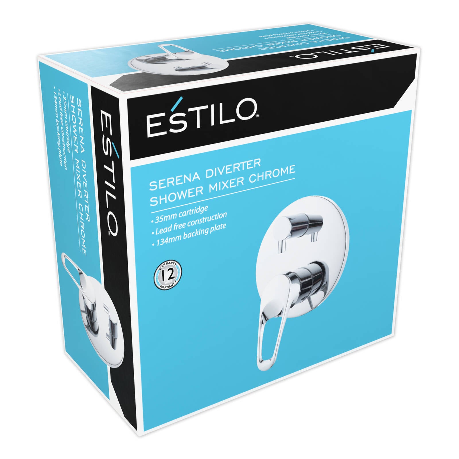 Estilo 35mm Chrome Diverter Shower Mixer, Brass