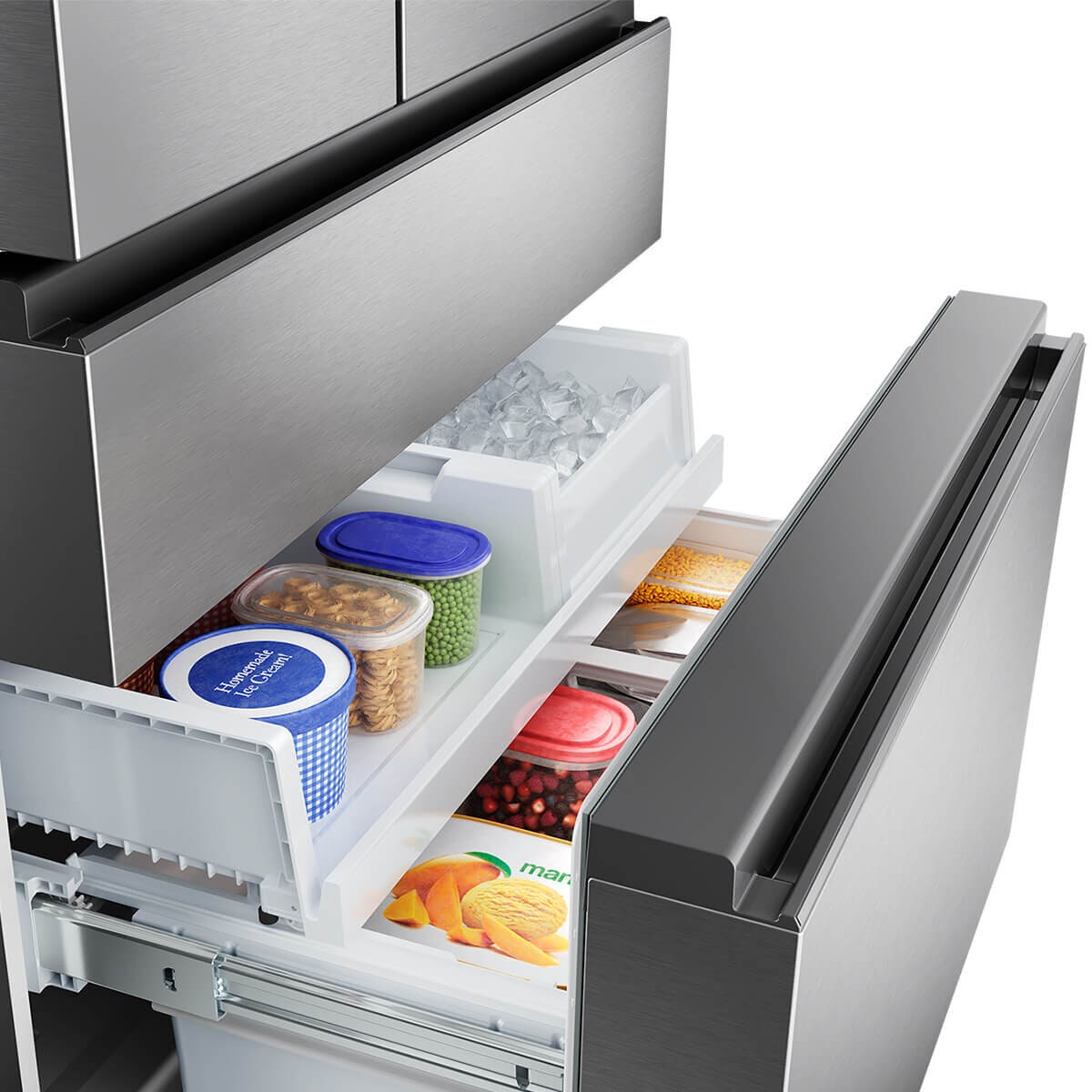 Westinghouse French Door Fridge - Stainless Steel, SnackZone, Hidden Water Dispenser, Icemaker - WHE6351SA