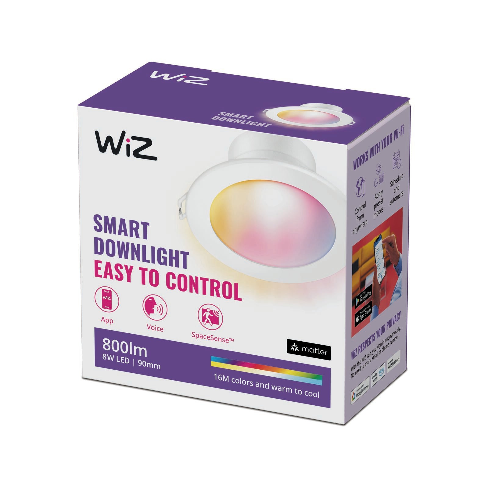 WiZ 8W 800lm A60 White and Colour Smart LED Globe B22 Indoor 929003294719