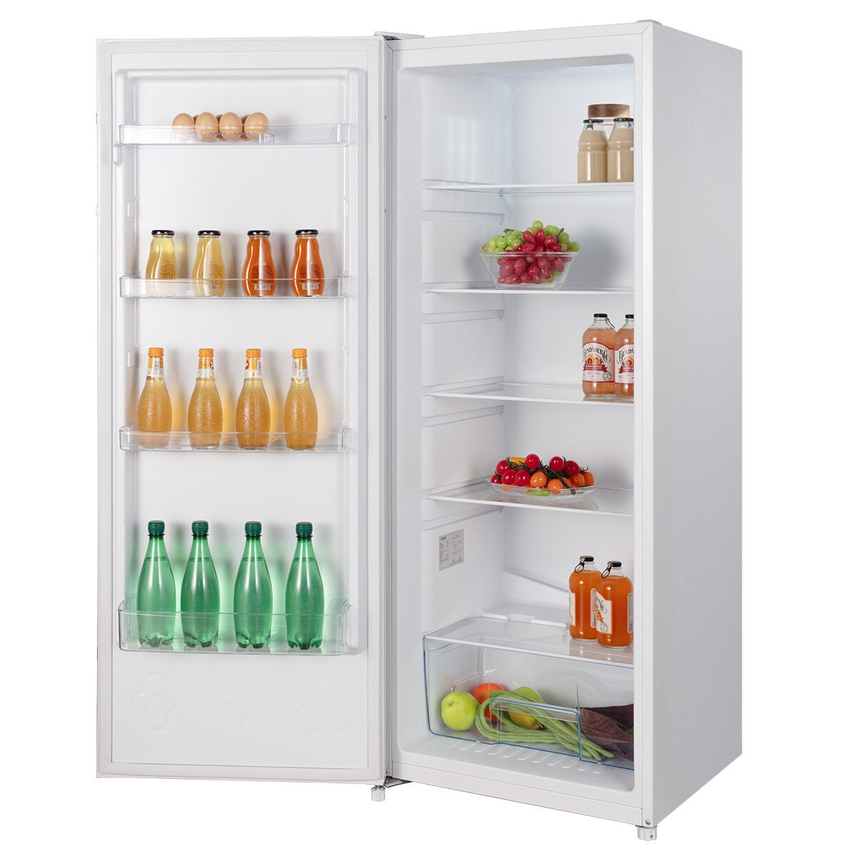 CHiQ 241L Upright Fridge - White, Reversible Door, Tempered Glass Shelves, 4.5 Star Energy - CSR241DW