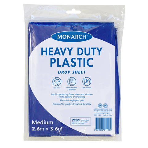 Monarch Plastic Drop Sheet - 2.6m x 3.6m - Blue - Leak Proof - SuperSaverAU - view 1
