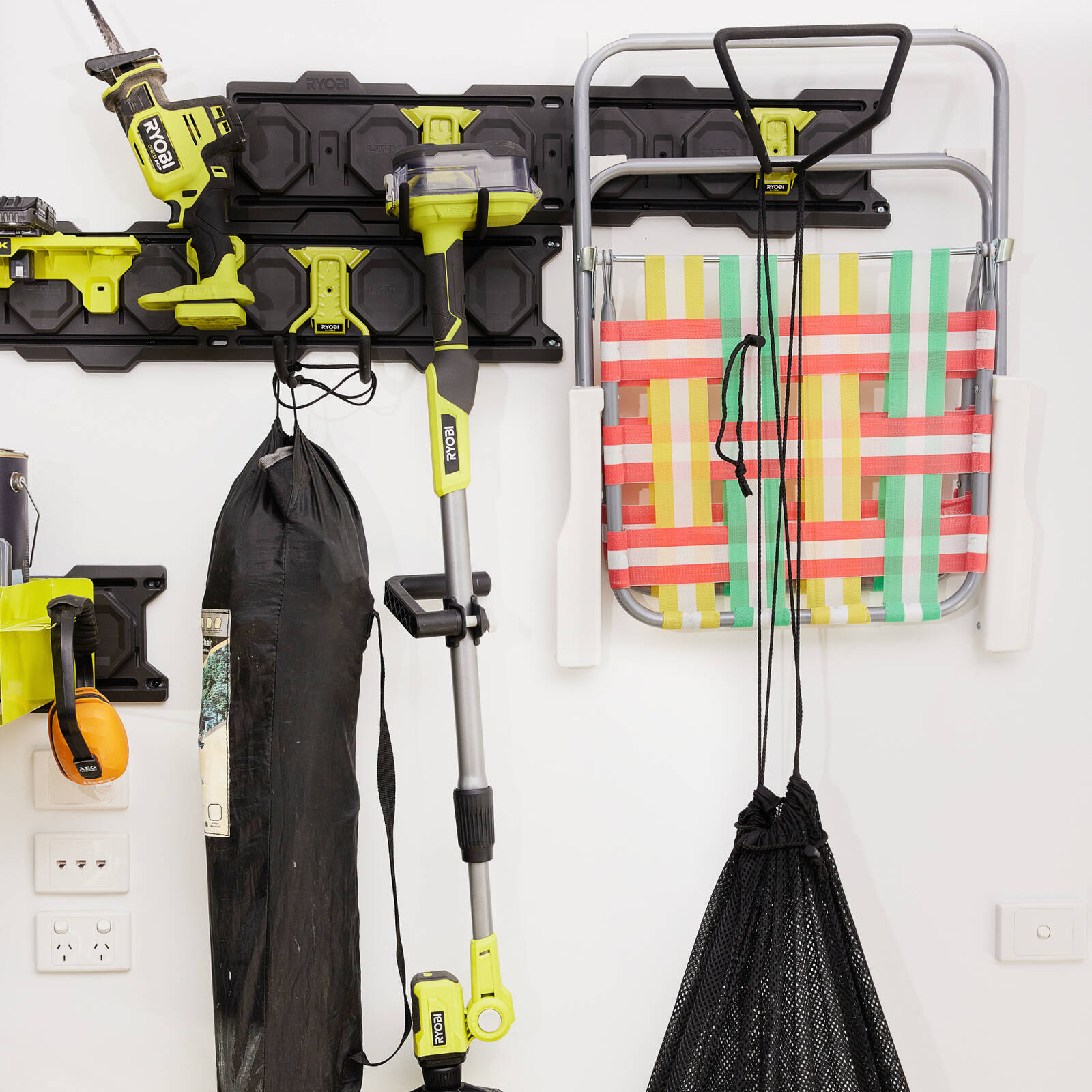 Ryobi LINK 7 Piece Wall Kit Indoor Outdoor Modular Tool Storage