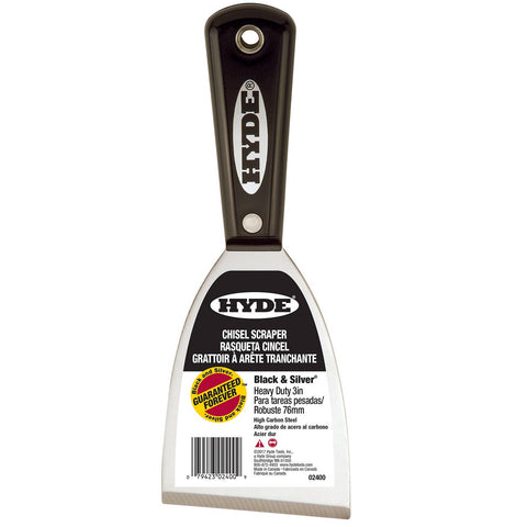 Hyde 75mm Heavy Duty Carbon Steel Chisel Scraper, Full-Tang Blade