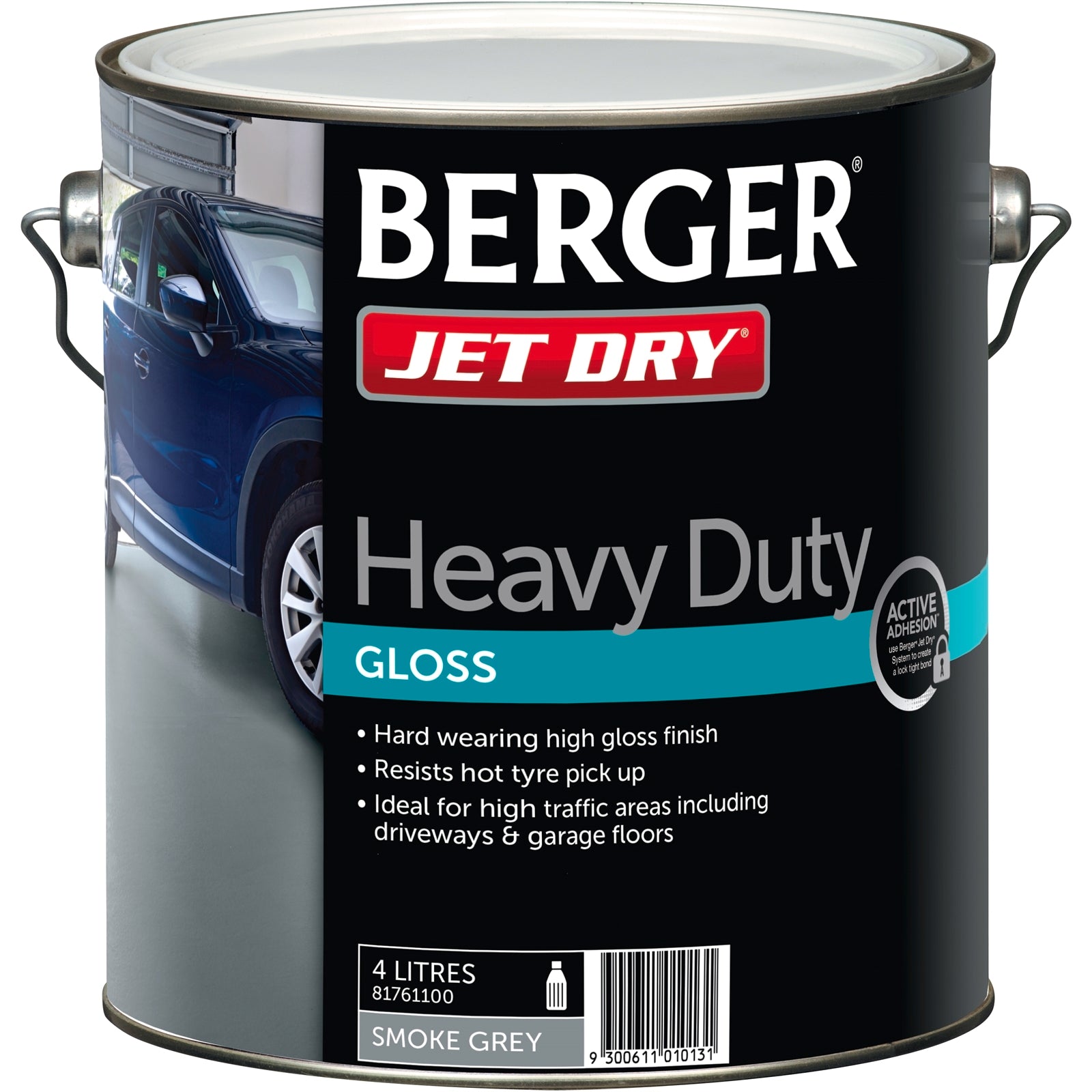 Berger Jet Dry 4L Heavy Duty Smoke Grey Gloss Paving Paint Indoor Outdoor