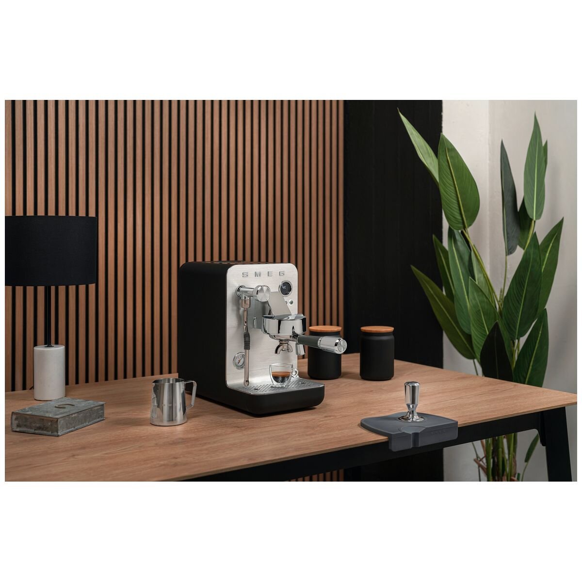 Smeg Minipro Espresso Coffee Machine - 15 Bar, Triple Thermoblock, Shot Timer, Matte Black - EMC02BLMAU