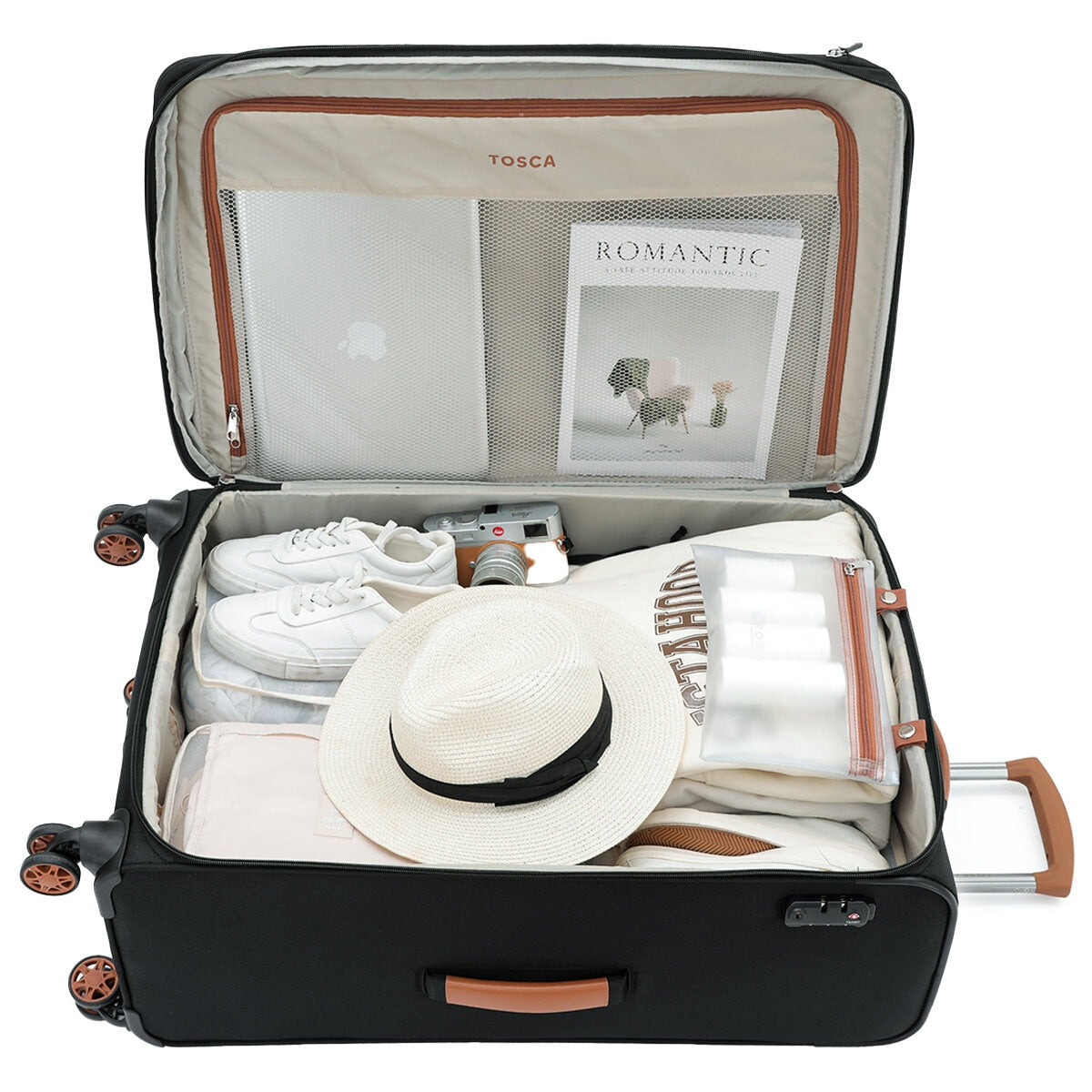 Tosca Park Avenue 3-Piece Luggage Set TCA6923 - Black Tan, TSA Locks, Expandable, RFID Protection - SuperSaverAU - view 8