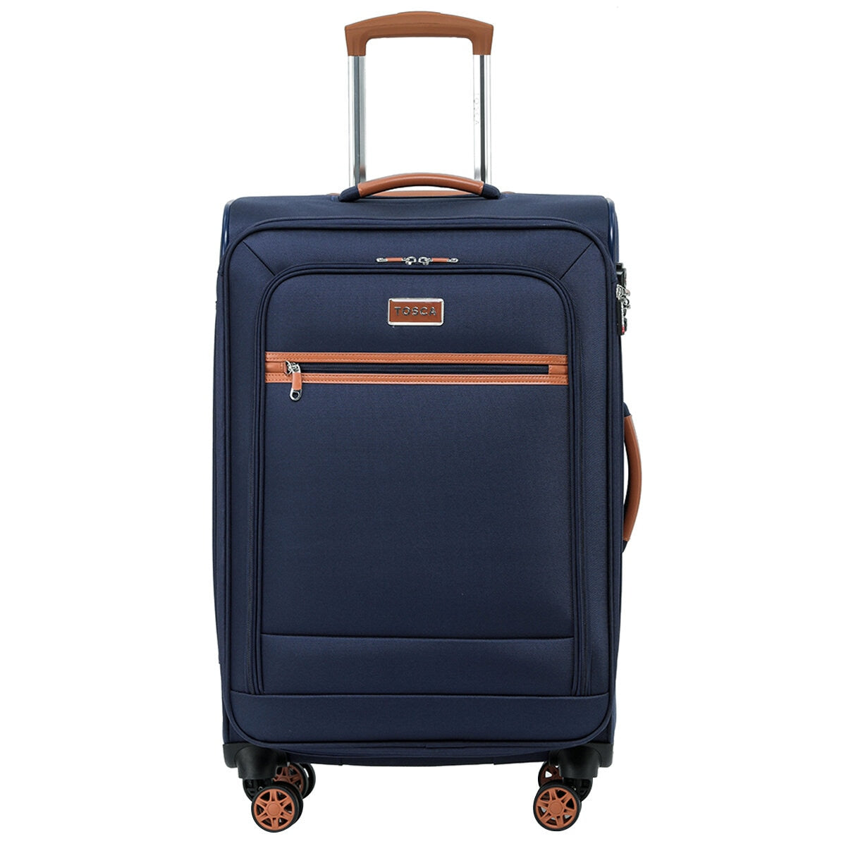 Tosca Park Avenue 3-Piece Luggage Set TCA6923 Navy Tan, Lightweight Nylon, TSA Locks - SuperSaverAU - view 4