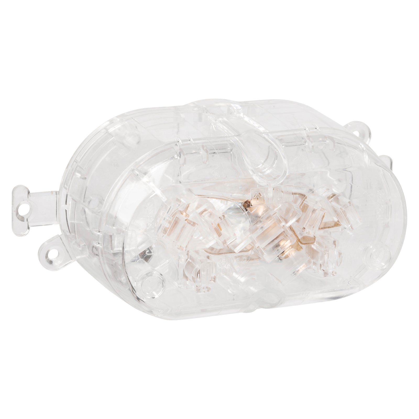 HPM 10A Double Plug Base 240V Clear Polycarbonate CD37/2CL