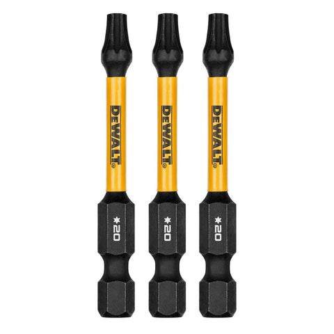 Dewalt Flextorq Screwdriver Bit - TX20 - 57mm - 3 Pack - Impact Resistant - SuperSaverAU - view 1