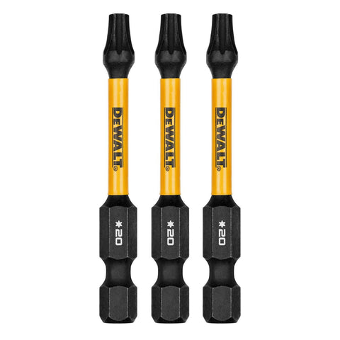 DeWALT FLEXTORQ 57mm TX20 Impact Screwdriver Bit 3 Pack DWAF2TX20IR3