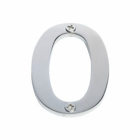 Sandleford 60mm Brushed Stainless Steel House Number 0 - Weather Resistant