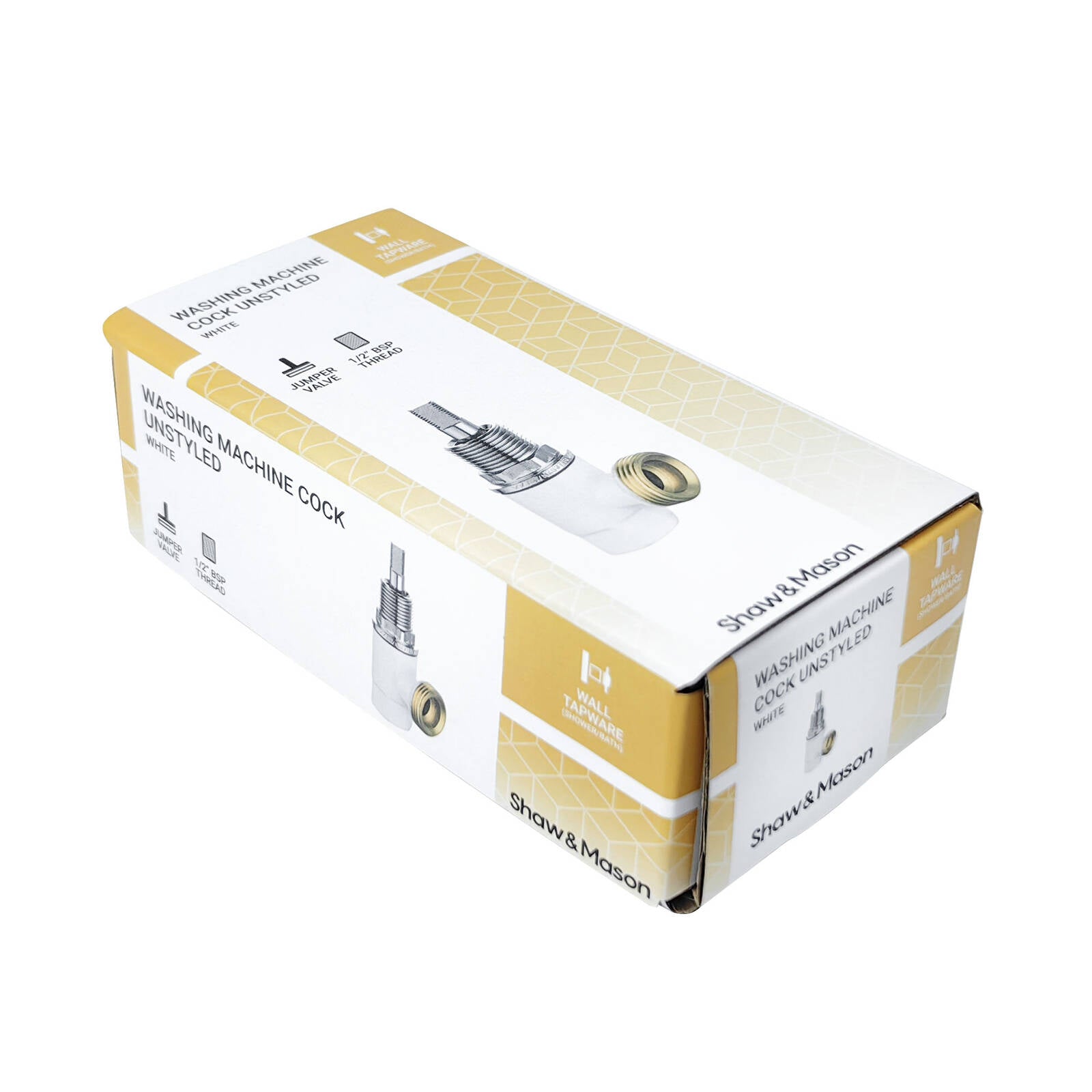 Shaw & Mason White Unstyled Washing Machine Stop - Brass