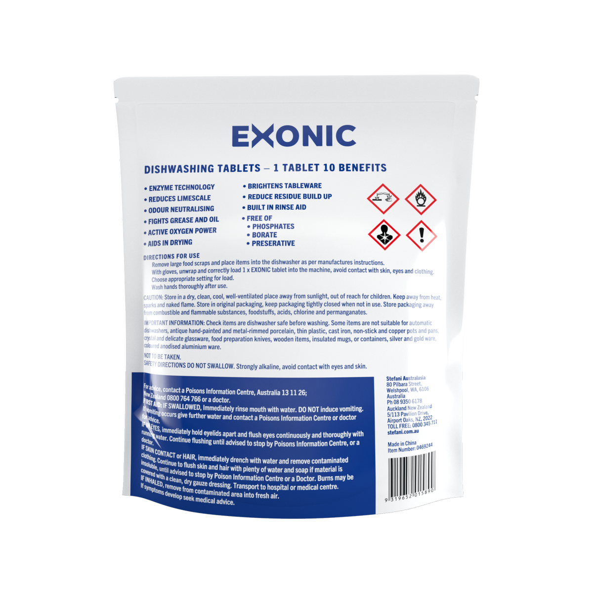Exonic Dishwashing Tablets 100 Pack - 1.2kg - Streak-Free Cleaning - SuperSaverAU - view 2