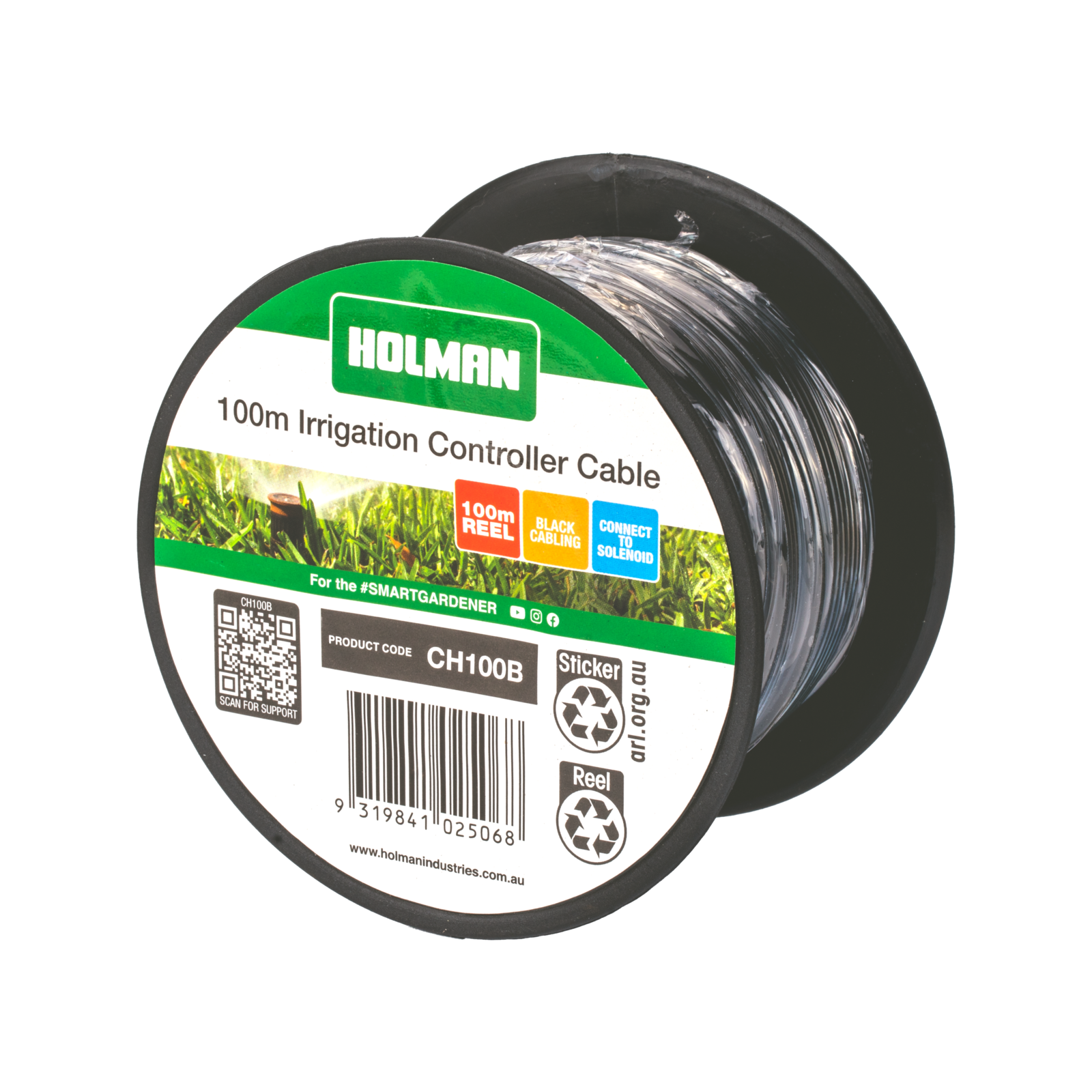Holman 100m Black Wire Irrigation Cable for Controllers and Solenoid Valves