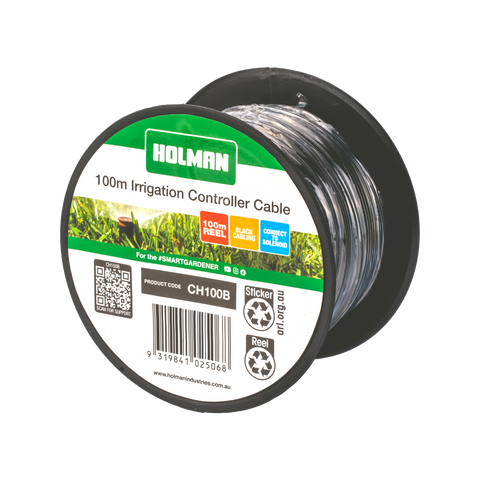 Holman 100m Black Wire Irrigation Cable for Controllers and Solenoid Valves
