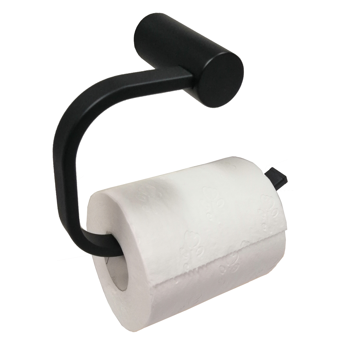 Barelli Black Matte Ambiente Coated Zinc Alloy Single Toilet Roll Holder Wall Mount
