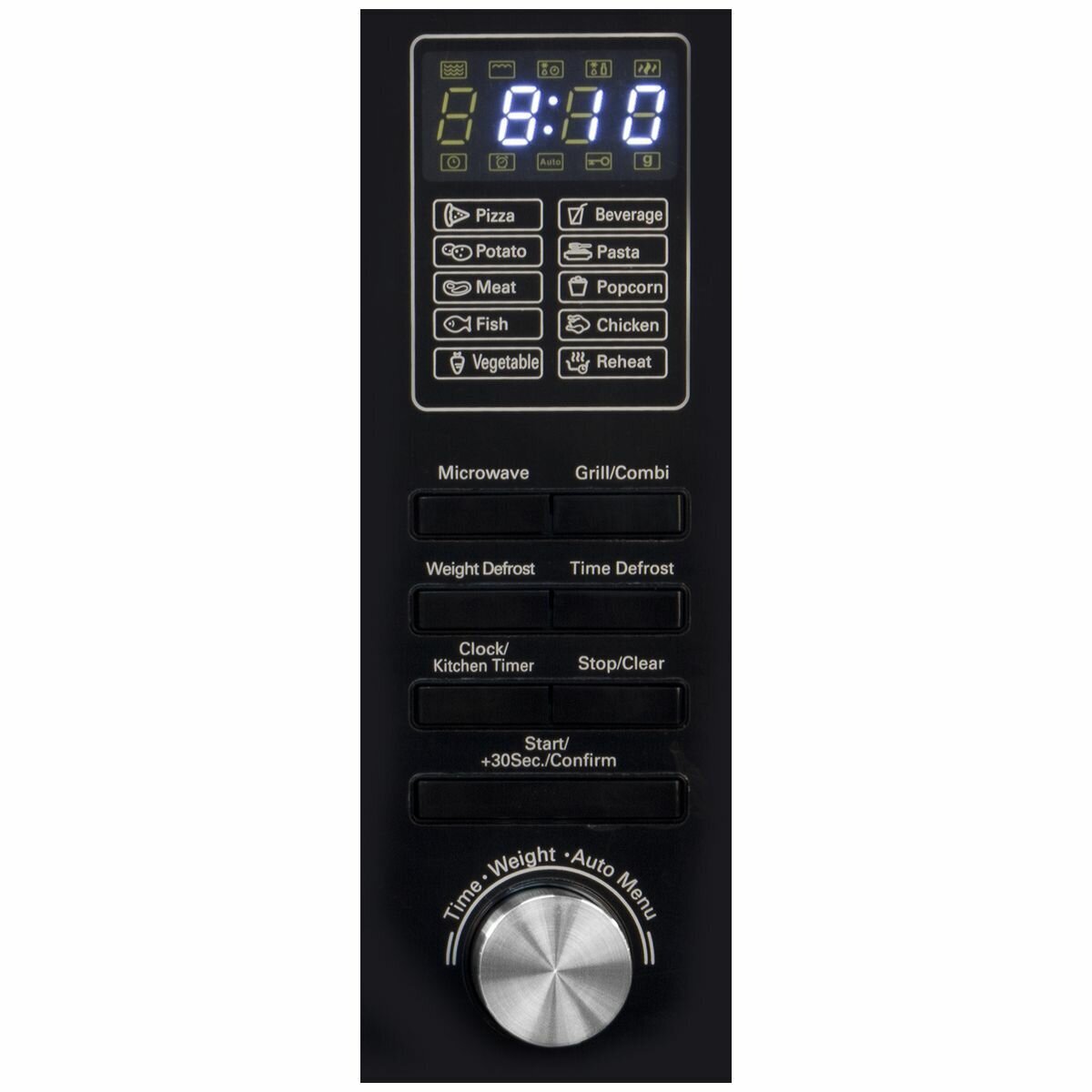 Artusi 25L Microwave Oven with Grill - 900W, Black Glass, 10 Auto Menus - AMG25B