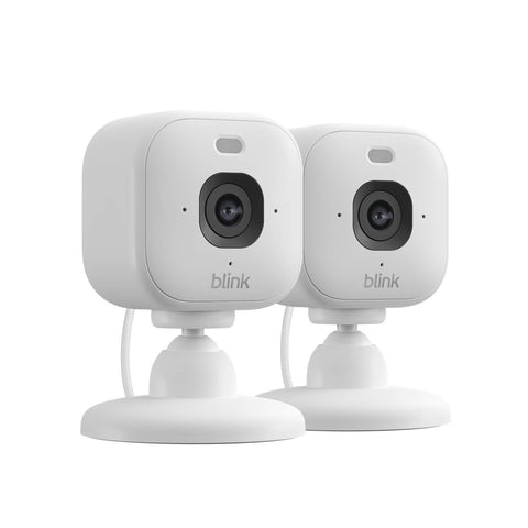 Blink Mini 2K+ Plug-In Security Camera, White - 2 Pack