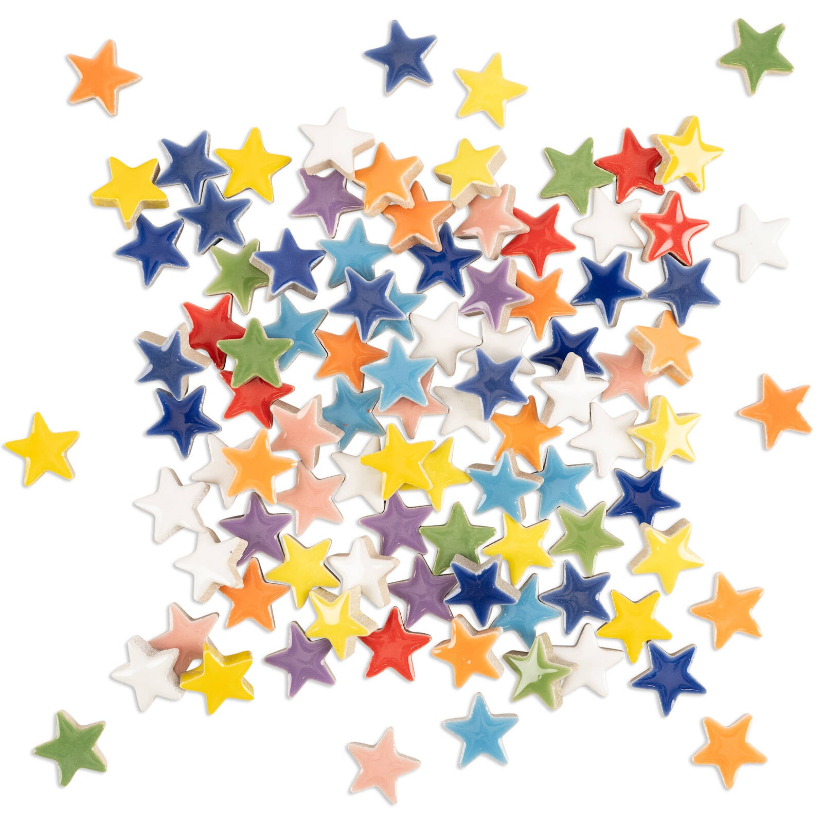 Mandala Art Starry Night Glazed Ceramic Stars Mosaic Tiles - Assorted, Indoor & Outdoor, Kids 6+