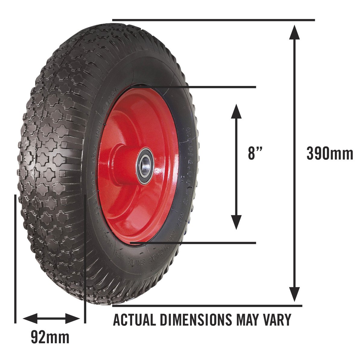 Sherlock Standard Flat Free Wheel Assembly 4.80/4.00-8 Polyurethane Durable - SuperSaverAU - view 3