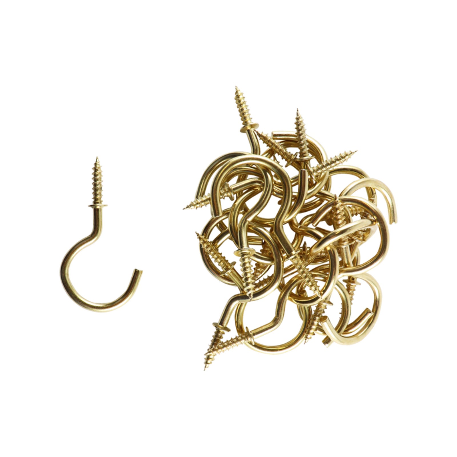 Everhang 21mm Brass Plated Steel Cup Hook - 20 Pack