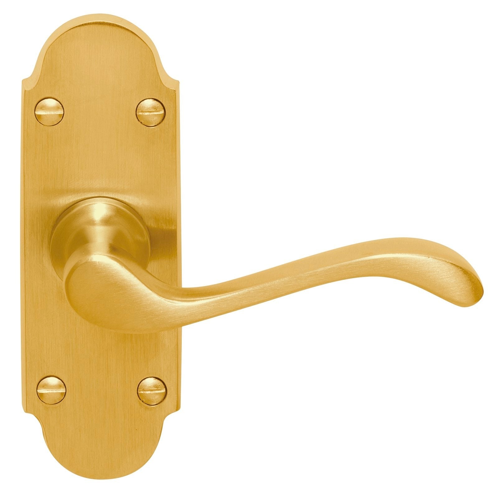 Delf 120mm Kensington Short Plate Lever Latch Set - Polished Brass, Solid Brass