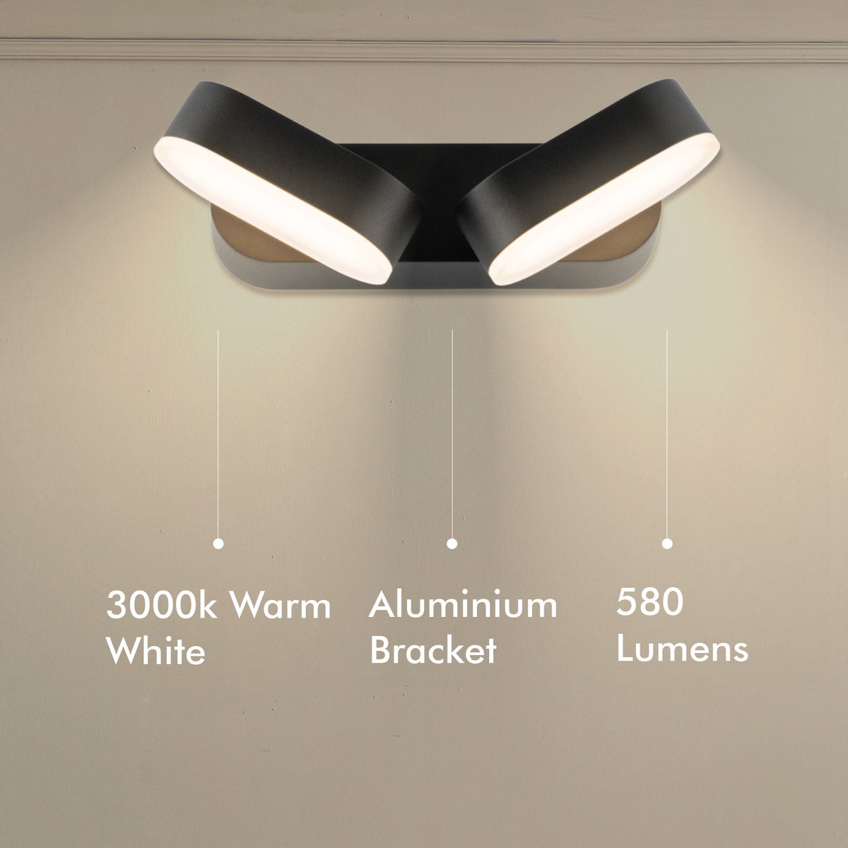 Verve Design Colton Wall Light - 230mm - Aluminium - Integrated LED - SuperSaverAU - view 4