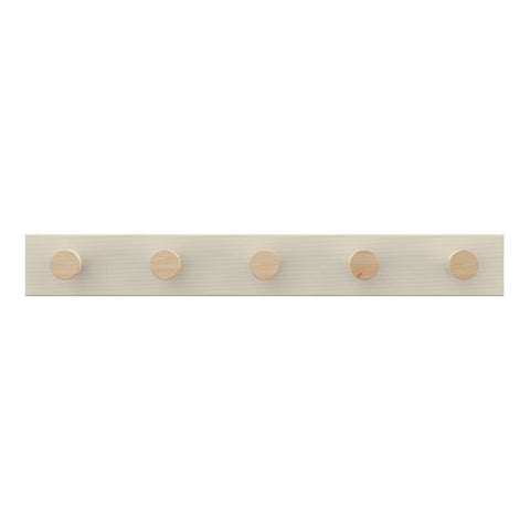 Mode - 5 Timber Hooks on Beige Board Hook Rack - 600mm - Beige - Durable Storage Solution - SuperSaverAU - view 1