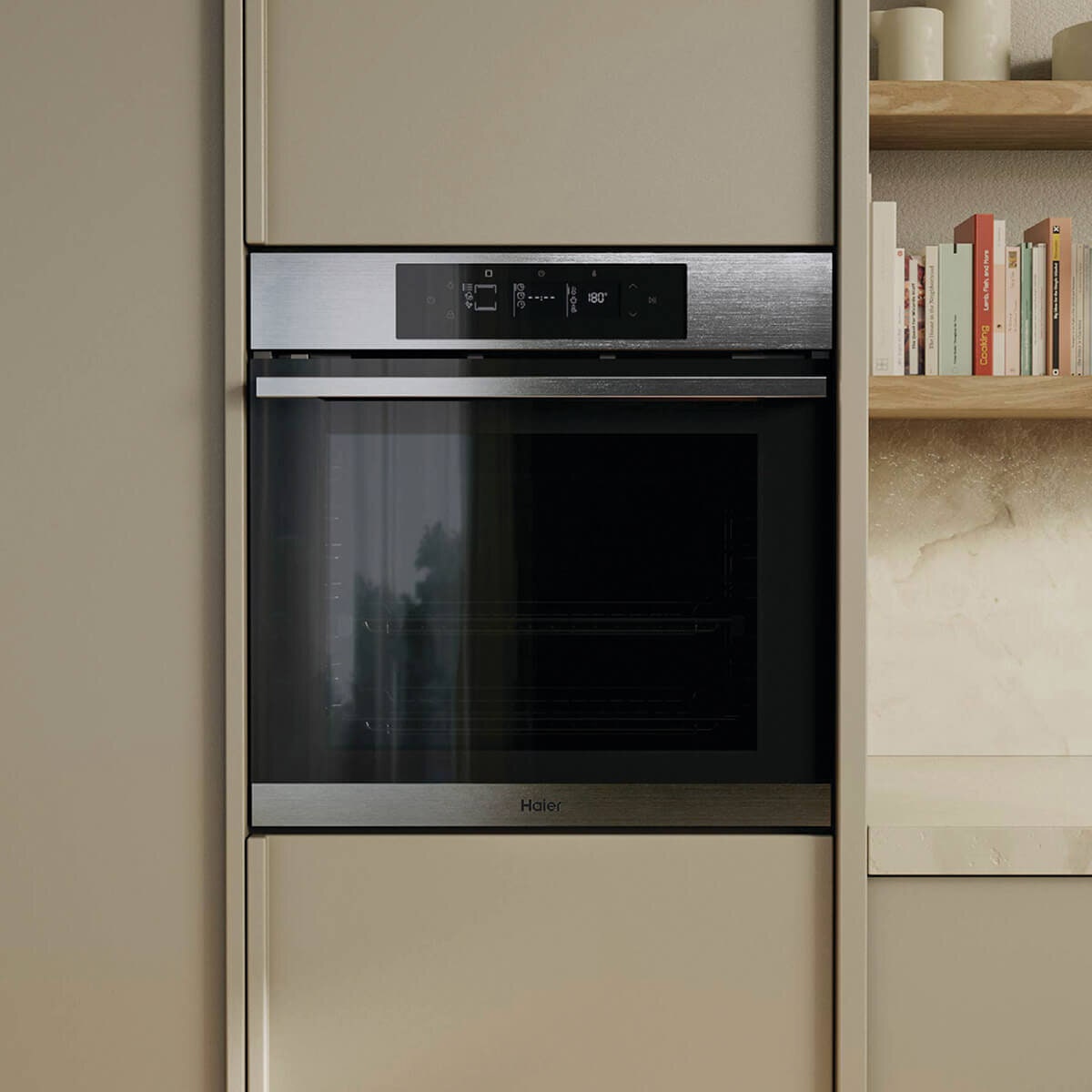 Haier 60cm 500 Series Pyrolytic Oven - 78L, 14 Functions, Steam Assist, Air Fry, Steel - HWO60S14TPX5