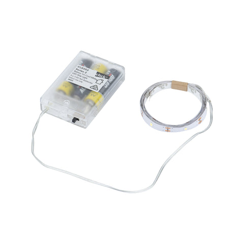 Click 1m White LED Battery Operated Strip Light CLK053